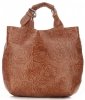 GEANȚĂ DIN PIELE shopper bag Genuine Leather roșcat K216